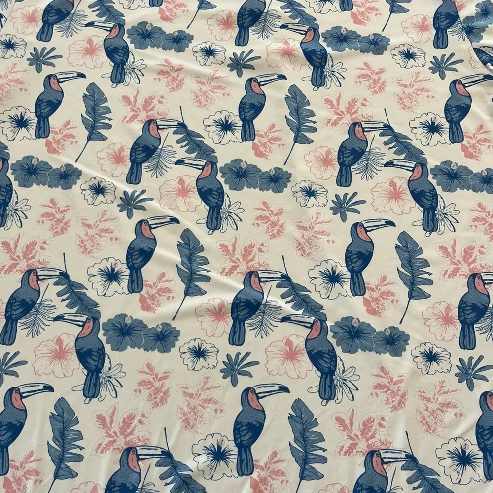 Tipsy Elves Toucan Tango Performance Polo Shirt Men's 2XL Hawaiian Short Sleeve‎